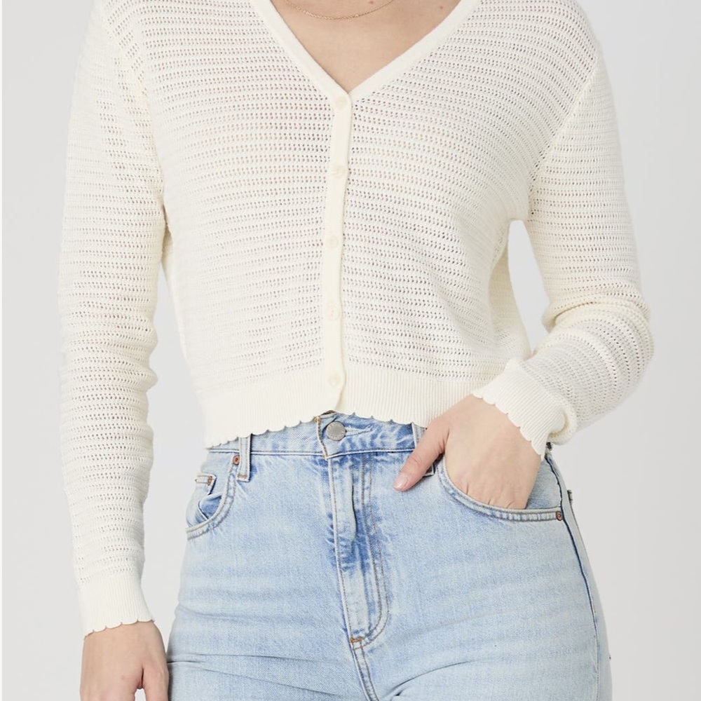 Women's Cream Cardigan Sweater